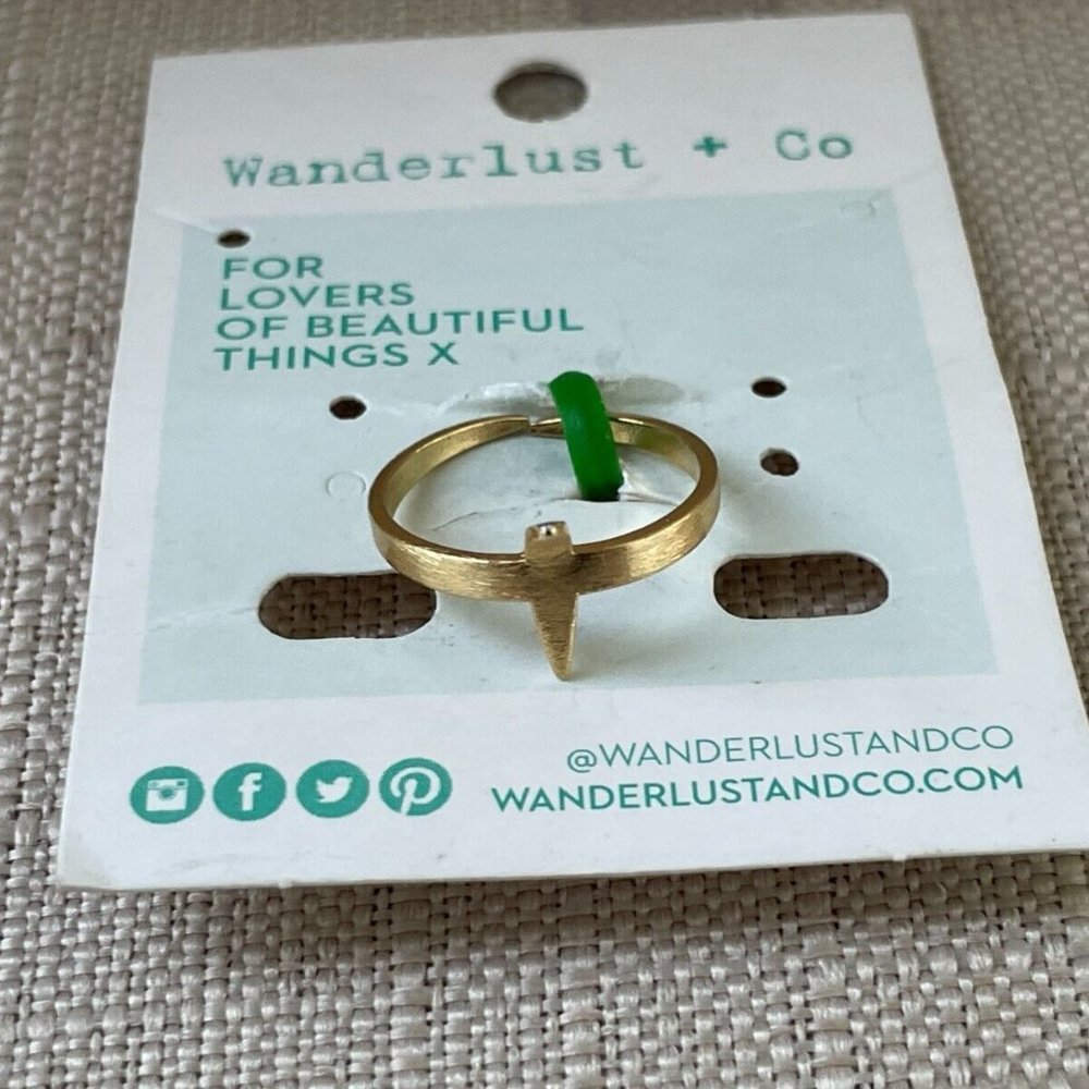 Wanderlust + Co Ring Gold Tone for Lover of Beautiful Things Size adjustable 6-7